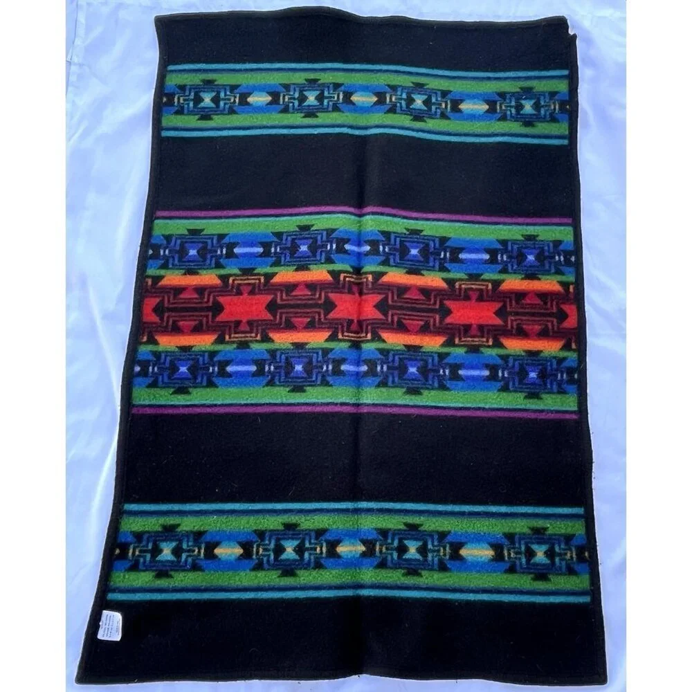 Vtg Pendleton Beaver State Aztec Southwest Wool Blend Saddle Blanket Shawl USA
